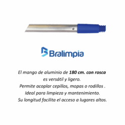 Mango de aluminio con rosca 180 cm.